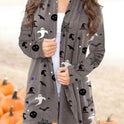 Halloween Digital Printing Casual Cardigan Jacket Women
