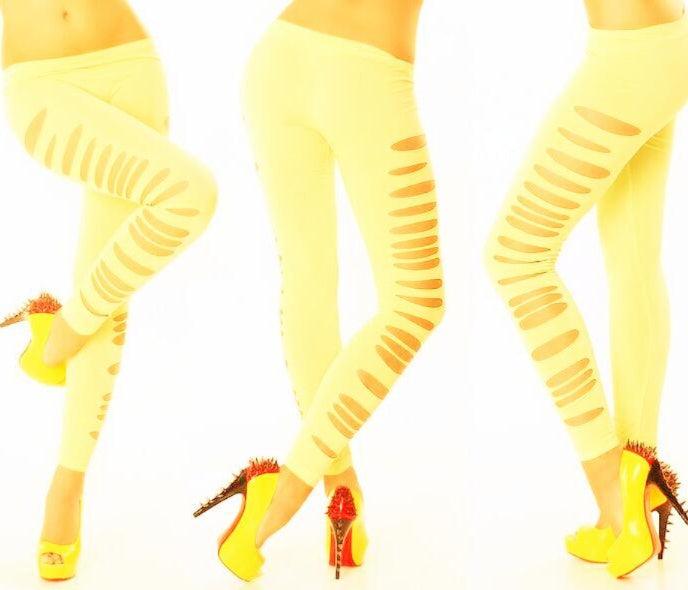 Nine-point Leggings With Side Holes