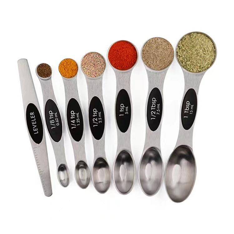 9-piece Set Of Stainless Steel Double Headed Measuring Spoons