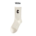 Brown Socks Women's Long Cotton Letters