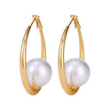 Simple Pearl And Circle Earrings Fashion