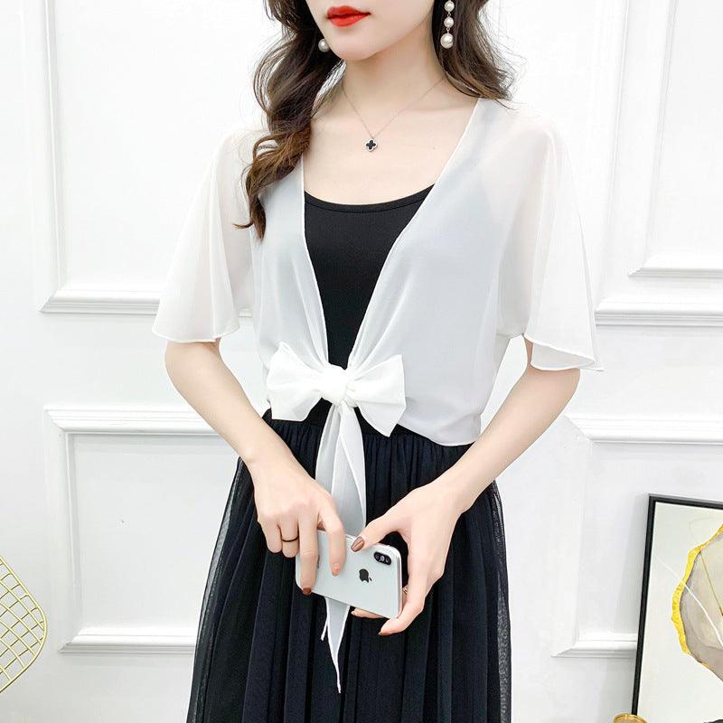 Women's Summer Thin Short Shawl Chiffon Shirt