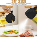 16Oz Oil Spray Bottle Kitchen Cooking Oil Dispenser Dual-Purpose Glass Sprayer