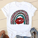 Personalized Printing Ladies White Round Neck T-shirt Top