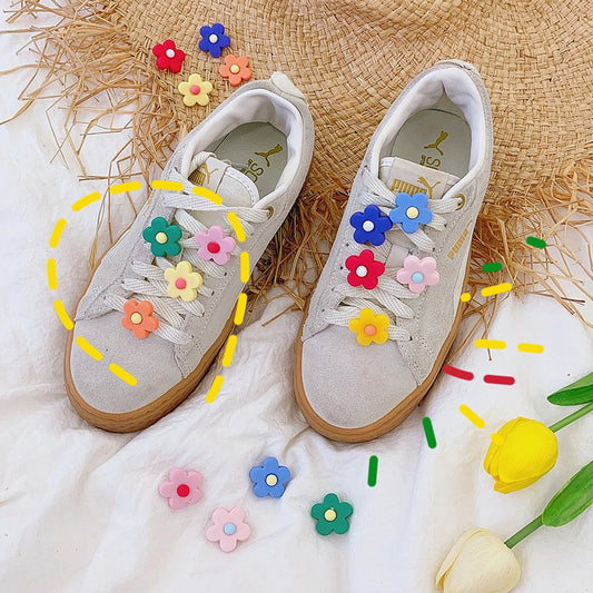 Shoelace decoration lace buckle cute three-dimensional personality small color collision small flower shoe buckle canvas shoes accessories shoe flower