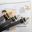 Slim Belt With Snap Button Triangular Buckle Simple