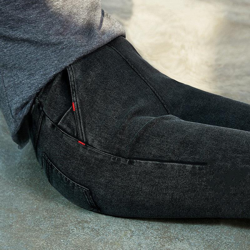 Plush plus size pocket red line leggings