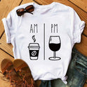 T-shirt Kawaii Rose Gold Wine Glass