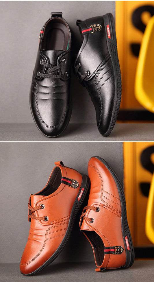 Men's soft bottom leather shoes