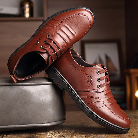 Men's Leather Shoes Fall Business Formal Wear Breathable Casual