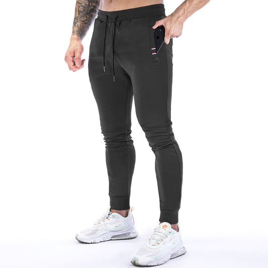 Solid Color Zip Pocket Sports Trousers