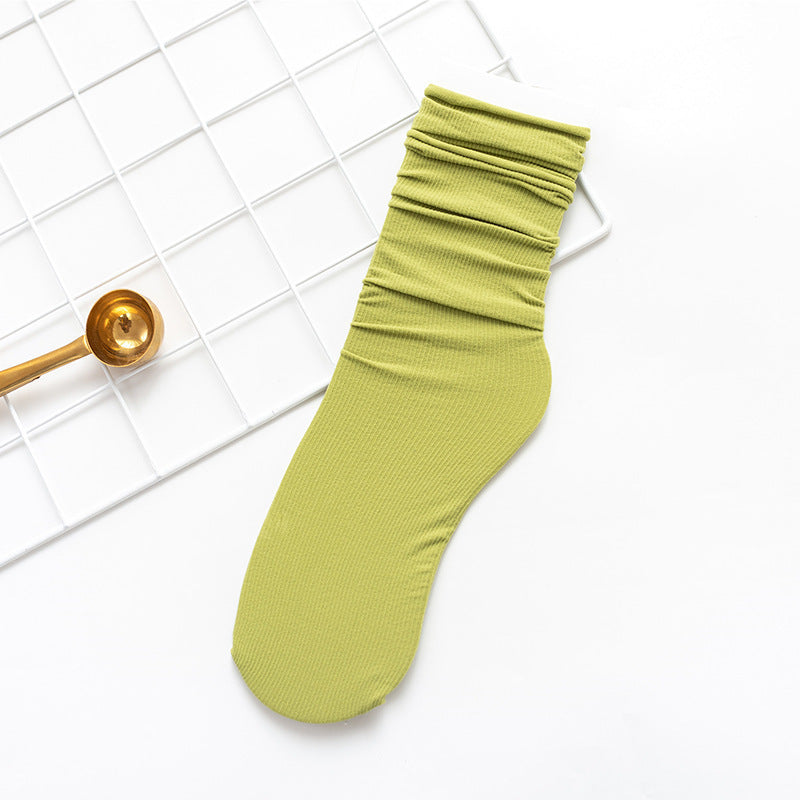 Bunching Socks Women's Springsummer Thin Solid Color