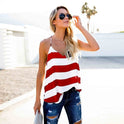 V-Neck Halter Striped Camisole