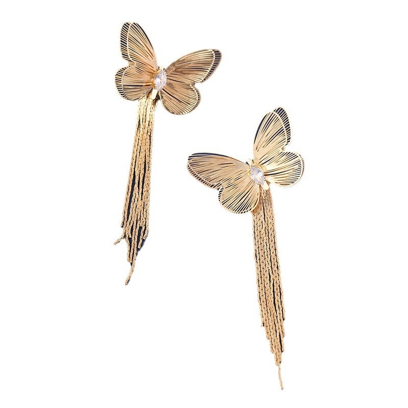 Butterfly Tassel Niche Creative Stud Earrings