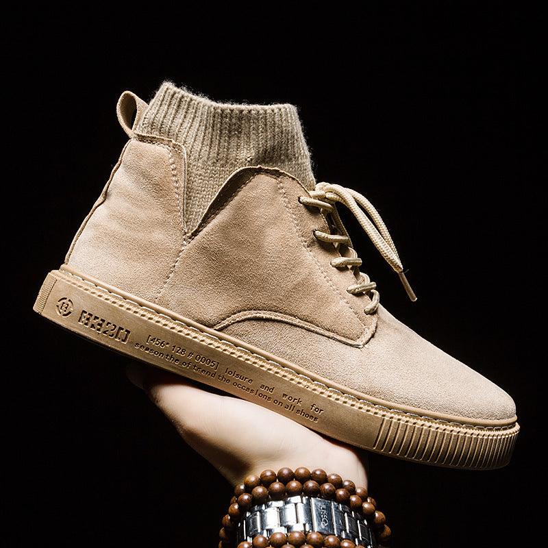 High-top British tooling casual shoes