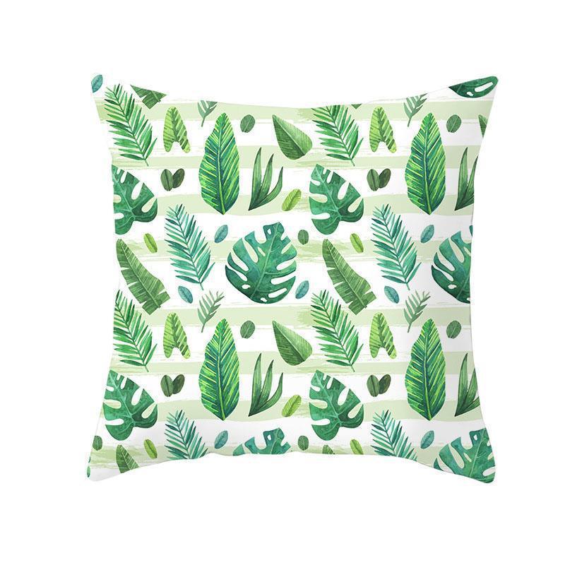Green Plant Tassel Sofa Pillowcase
