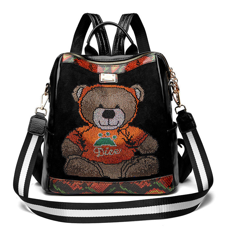 Rhinestone Backpack Female Personality Female Large-capacity Backpack