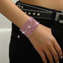 Women's Diamond Elastic Bracelet Wrist Ring Gems