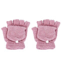 Coral Fleece Flip Half-finger Gloves, Writing And Internet Travel Warm Gloves
