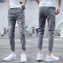 Stretch Ankle Length Casual Pants Men