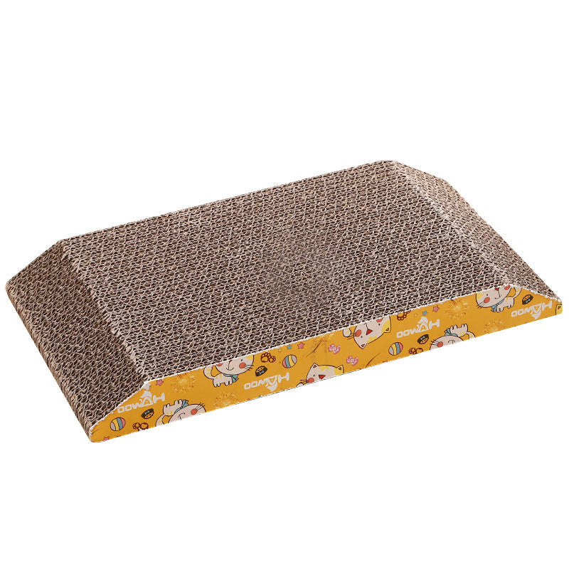 Trapezoidal corrugated cat scratching board