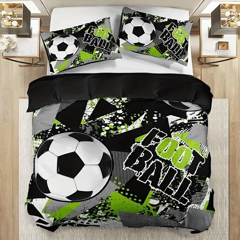 Fashion Down Quilt Cover Suit Football Printed Bedding Soft And Comfortable Suitable For Bedroom