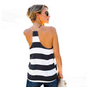 V-Neck Halter Striped Camisole