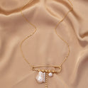 Mix And Match Pin Baroque Pearl Tassel Chain Necklace