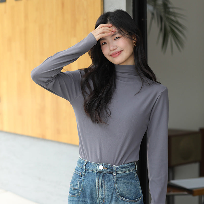 Women's Outer Casual Top Simple Mid-collar Sweater Inner Wear