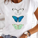 Crew Neck Casual Printed T-shirt For Women