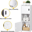 Waterproof Bathroom Storage Cabinet Free Standing Cabinet Organizer Unit White