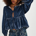 Women's Velvet Sweet Lace-up Shirt