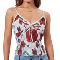 Female Floral Flower Spaghetti-strap Camisole Top