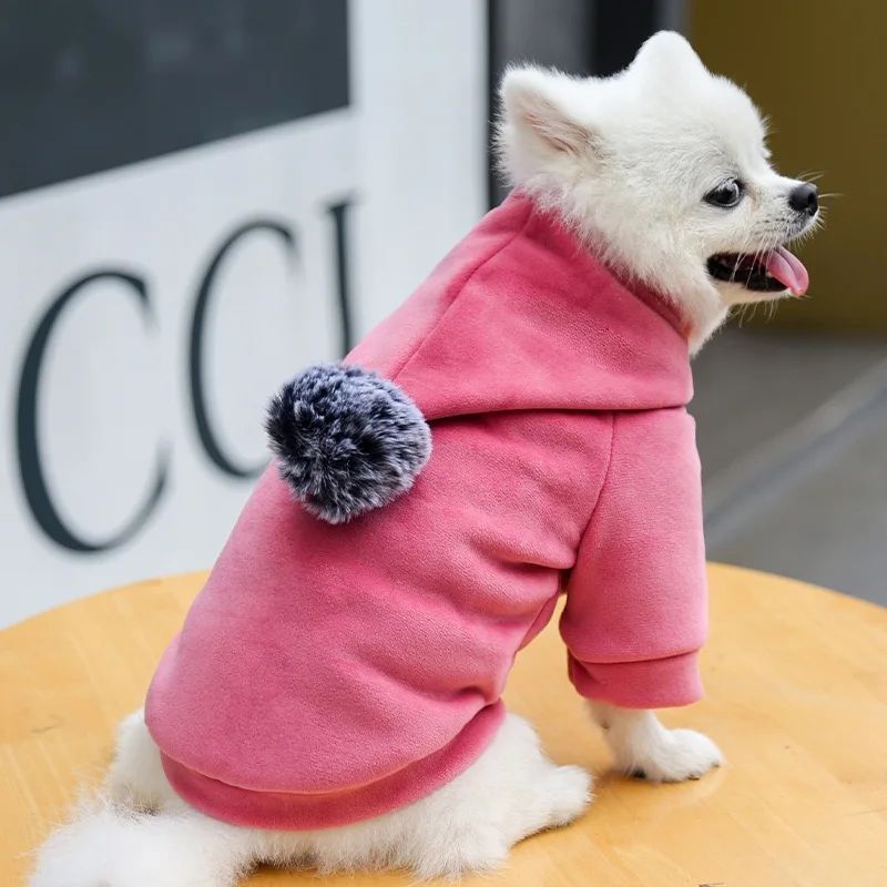 Pet Dog Cat Clothes Fleece Hooded Hairball Coat Jacket Winter Kitty Small Medium Dogs Cats Cool Pajamas Chihuahua