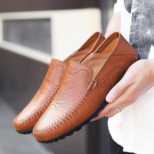 British Style Men's Casual Fashion Soft Bottom Leather Shoes