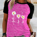 Three Little Daisies Print Short-sleeved T-shirt