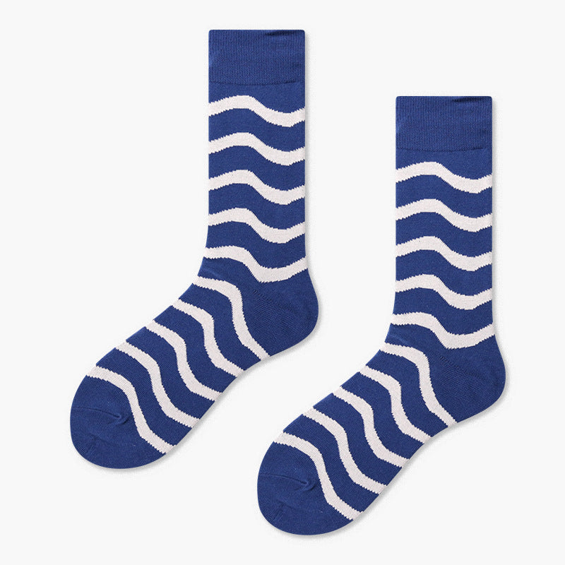 Creative And Minimalist Printed Casual Breathable Mid Length Socks