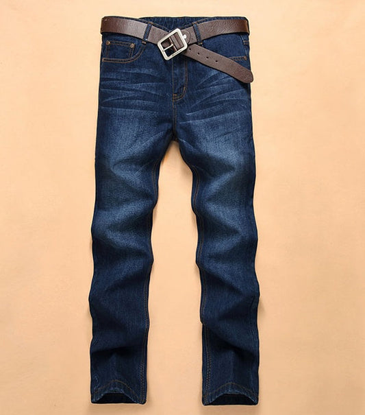 Korean men's straight jeans men's denim trousers