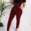 Fashion sexy slim casual suspender trousers