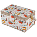 Fabric Sewing Basket Craft Box Household Sundry Storage Organizer with Handle