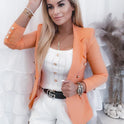 Explosive Autumn Simple Long-sleeved Double-breasted Suit Jacket For Women