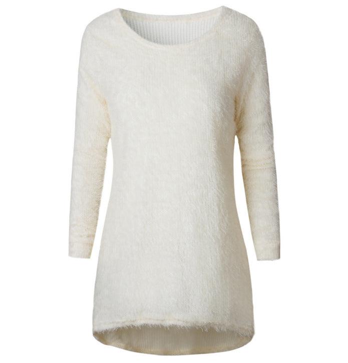 Solid Color Long Sleeve Women's Sweater Top