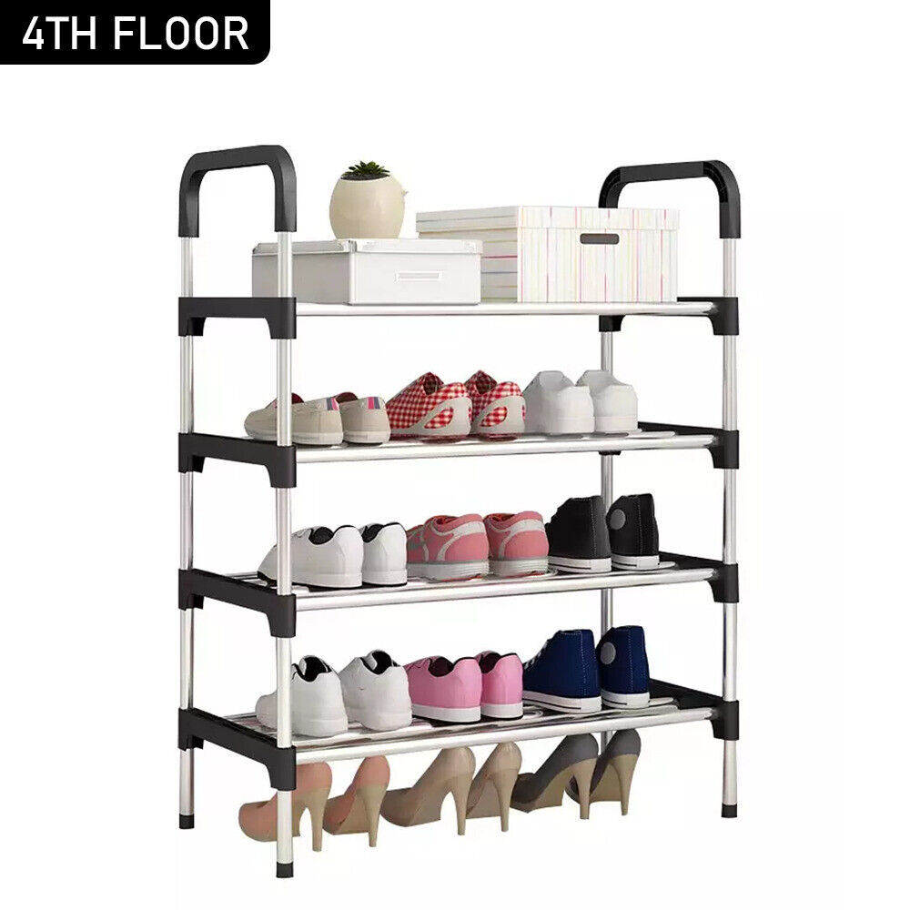 4TIER Shoe Rack Stand Heavy Duty Sturdy Storage Lightweight Compact Space Saving