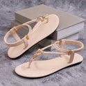New Casual Flat Flip-toe Beach Plus Size Rhinestone Sandals
