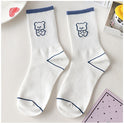 Women's Cute Cartoon Bear Thin Mid-calf Length Socks