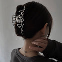 Niche Design Irregular Liquid Metal Barrettes Female Head Shark Clip