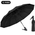 12 Ribs Strong Automatic Umbrella Windproof Stormproof Compact Folding Umbrella