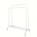 Multifunctional Coat  Clothing Double Rod Hanger With Shelf Freestanding White