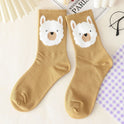 Women's Long Letter Simplicity Feather Yarn Socks