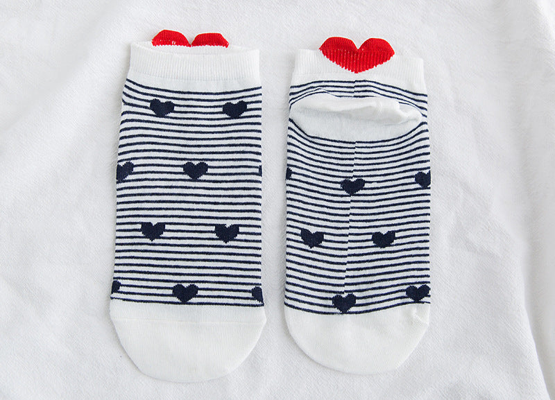 Sweet Trend New Ankle Three-dimensional Love Women's Socks